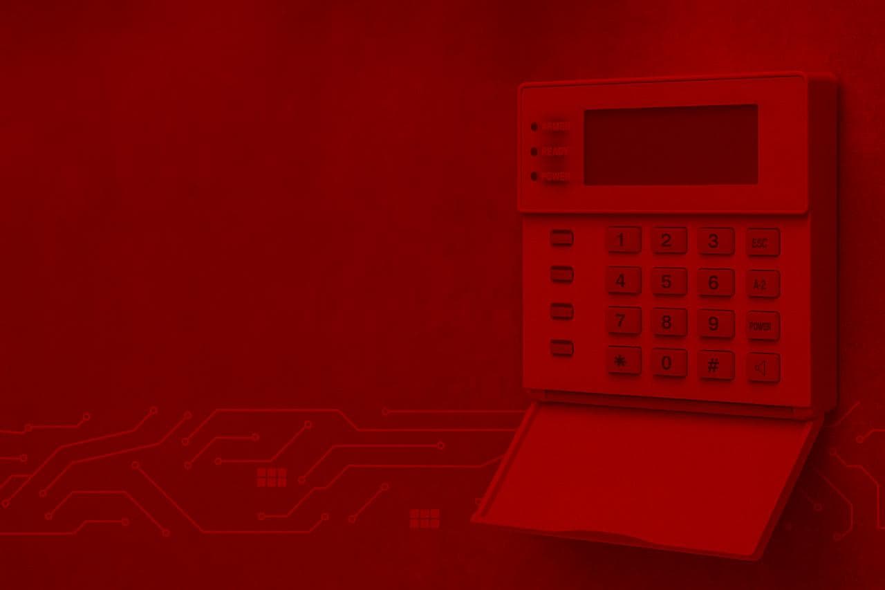 Alarm system installation banner showing house security in Jackson